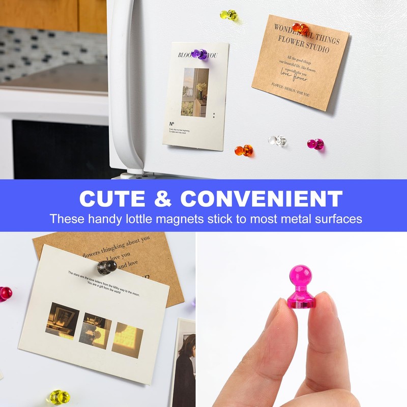 72PCS Small Fridge Magnets for Whiteboard, Magnets Strong Magnetic Push