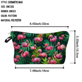 Livel lhood Funny Flamingo Makeup Bag Cute Small Organizer Zipper Pouch Funny Flamingo Cosmetic Bag Birthday Present for Women Friends -2