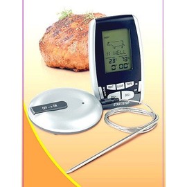 Exclusive ET934 Wireless Roasting Thermometer with Timer, Radio Transmission, Many Core Temperatures Stored Symbol Display, 3-Piece Set