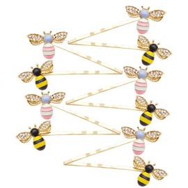 Gatuida 10pcs Cute Bee Hairpins Decorative Bobby Pins for Women Shiny Metal Barrettes Chic Hair Accessories for Parties and Daily Wear