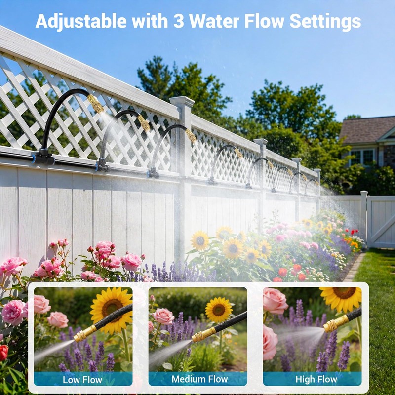 Thiswing 100FT 360° Adjustable Irrigation System for Garden