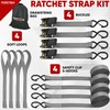FORTEM Ratchet Straps, 2300lb Break Strength, 4 Pack 15ft x