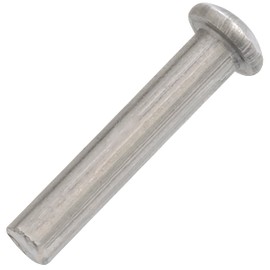 AERZETIX - C62030 - Set of 10 aluminium rivets diameter 4 x 20 mm with semi-circular curved head - full/impact rivets - DIN 660 - silver - non-removable connection leather sheet riveting machine