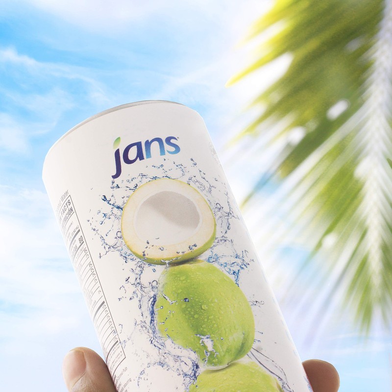 Jans Coconut Water, No Sugar Added (12-Pack 16.57 Fl Oz)