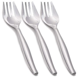 Plastic Serving Forks - 9.75" | Silver | Pack of 5