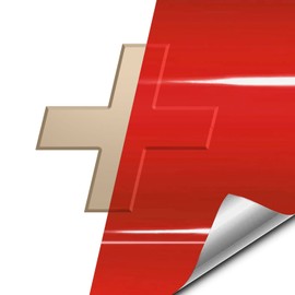 VViViD Auto Emblem Vinyl Wrap, Gloss Red, Compatible with Chevy Bowtie Logo, Extra-Wide Roll (17.75 Inch x 60 Inch)