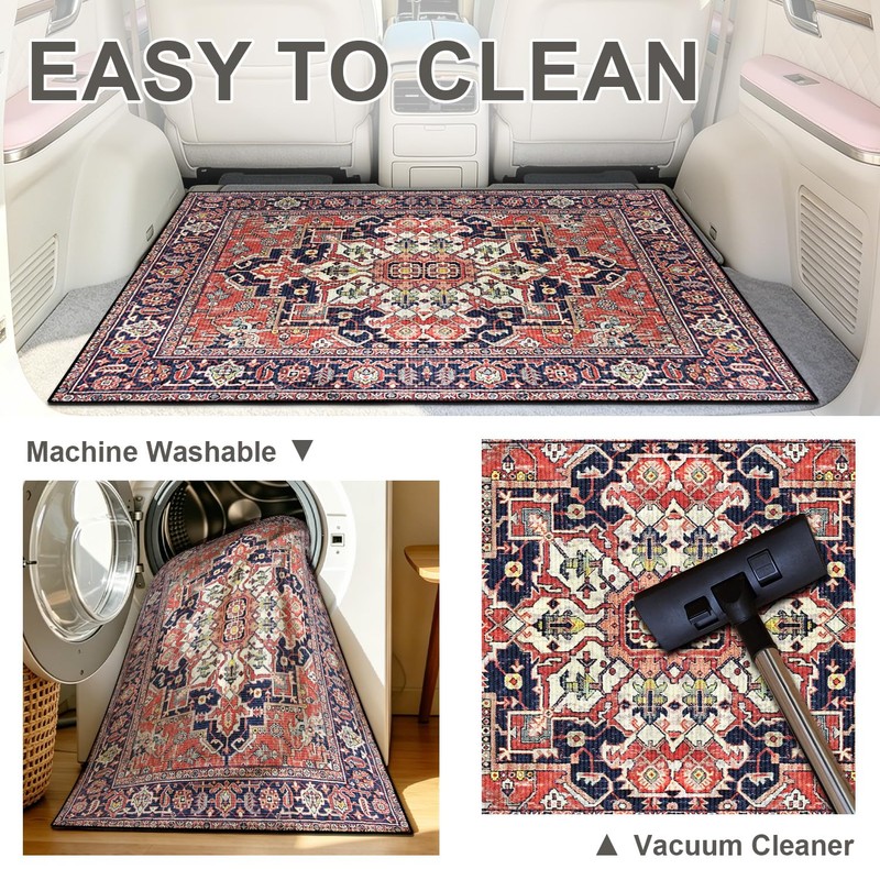 Lacut Car Trunk Mat, Red Retro, 29" x 39"