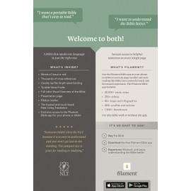 NLT Thinline Reference Holy Bible (Red Letter, LeatherLike, Aurora Cranberry, Indexed): Includes Free Access to the Filament Bible App Delivering Study Notes, Devotionals, Worship Music, and Video