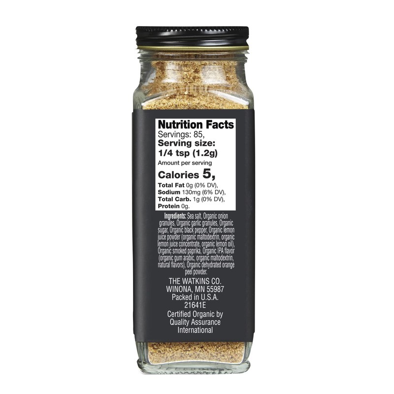 Watkins Gourmet Organic Spice Jar, IPA Seasoning, 3.6 oz. Bottle,