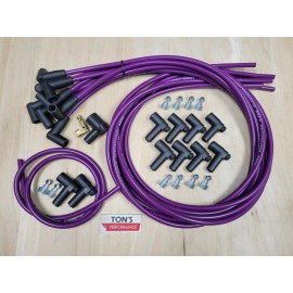 Ton's 90* 42" 8mm Purple Spark Plug Wires Universal for Chevy GM HEI distributor