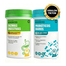 Windboss Probióticos Enzimas Digestivas 2x60 Cápsulas