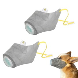 Landrain 2 Stück Maulkorb für Große Hunde, Atmungsaktive Maulkorb Hund mit Luftfilter, Fressschutz Hund für Kleine Mittlere Große Hunde (L)