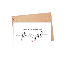 GreenStar Gifts Thank You For Being Our Flower Girl Card - Flower Girl Thank You Card - Bridal Party Wedding Card - Flower Girl Appreciation Card - Funny Wedding Party Card