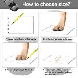 Hundeschuhe für Mittelgroße Hunde, rutschfeste Hundeschuhe Mit Reflektierenden Riemen Pfotenschutz für Schneewandern/Spazierengehen/Outdoor/Boden (3)