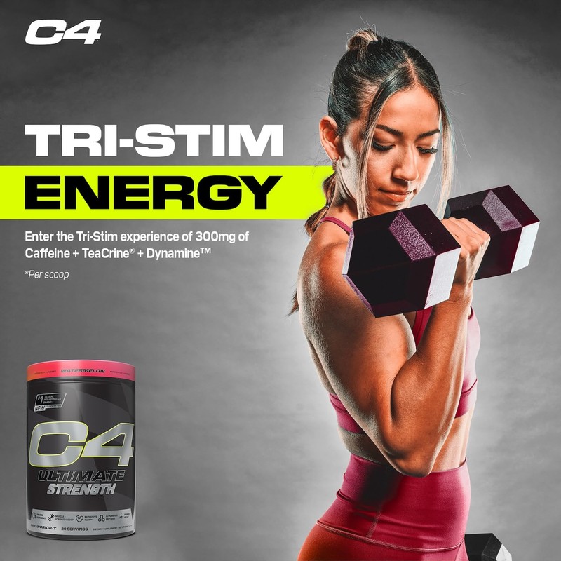 Cellucor C4 Ultimate Strength Pre Workout Powder - Tri-Stim Experience