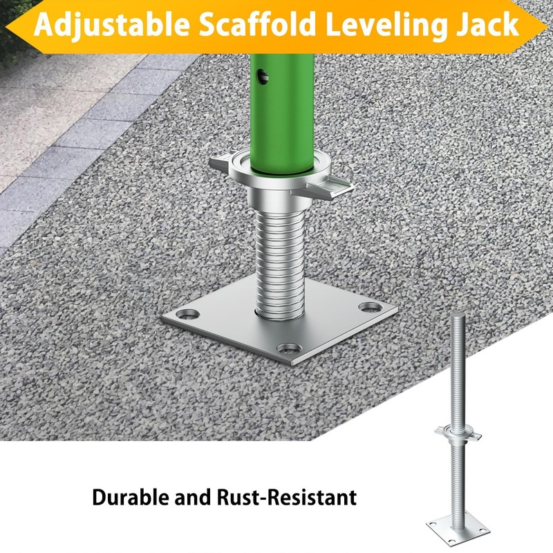 Fixirons 4 Pack 17" Hollow Heavy-Duty Adjustable Scaffold Leveling Jack