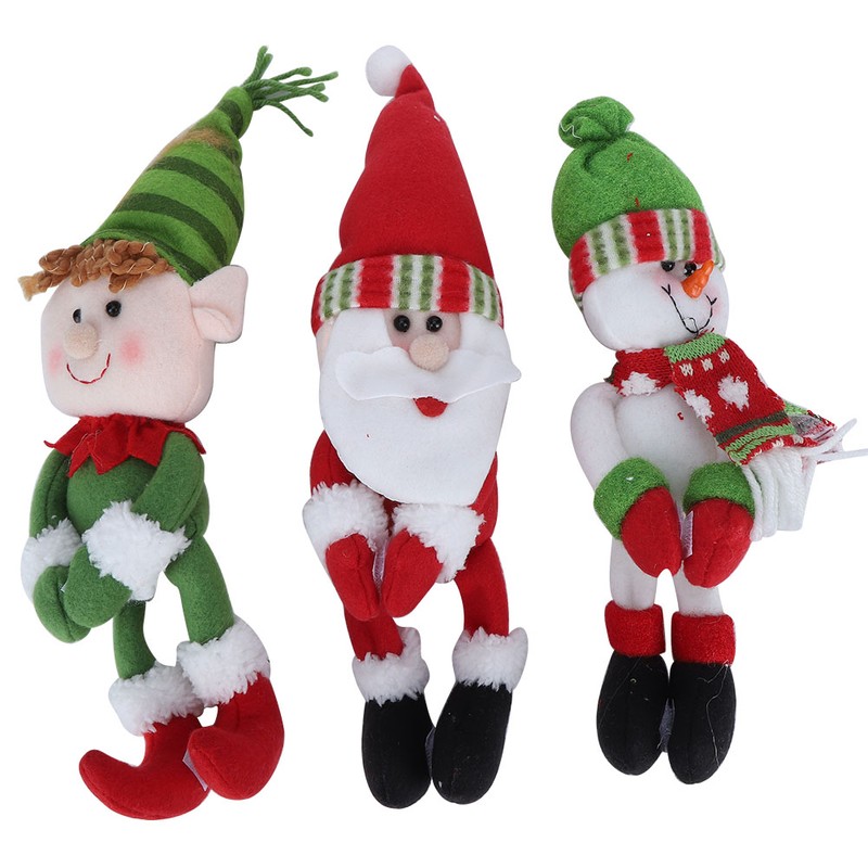 3pcs/Set Cute Santa Claus Snowman Doll Wine Bottle Cover Holder