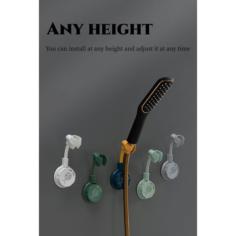 Adjustable Suction Cup Shower Head, Wall Mount Holder for Handheld
