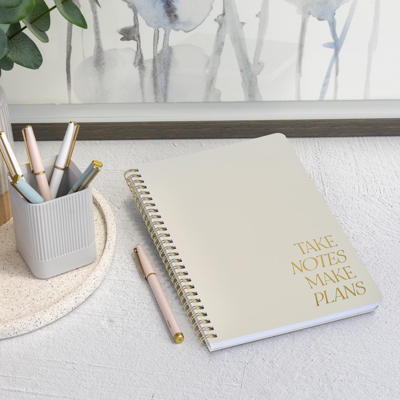Beautiful Daily Planner And Notebook With Hourly Schedule - Aesthetic