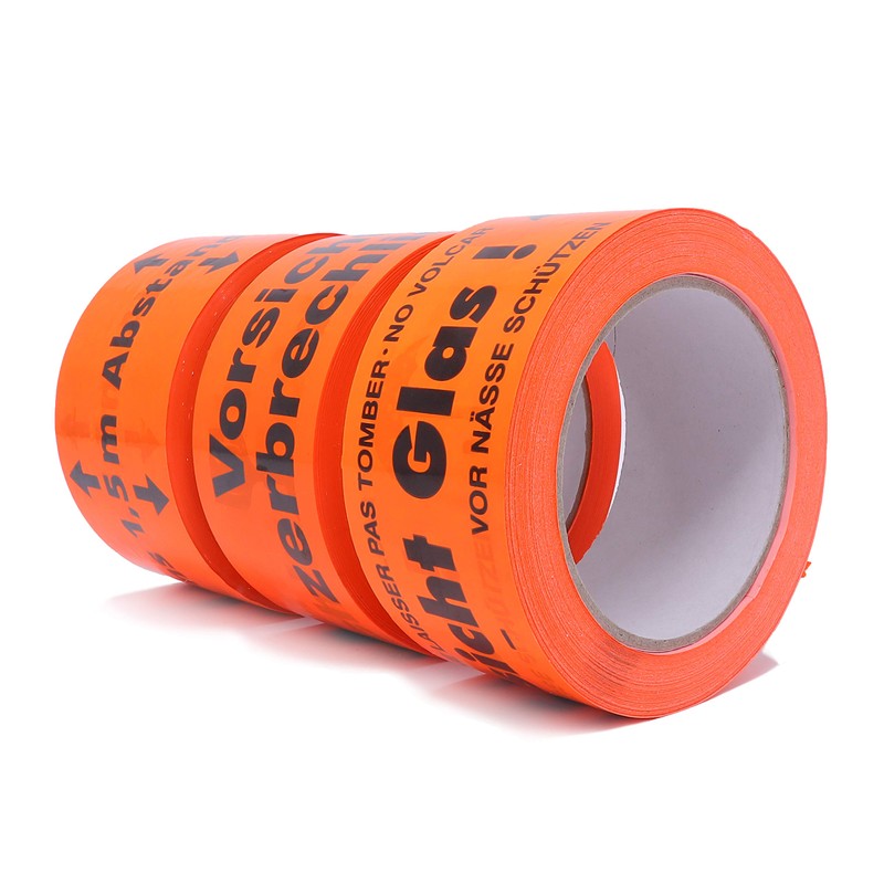 gws Caution Glass Notice Tape 6 Rolls Hallway Orange PVC