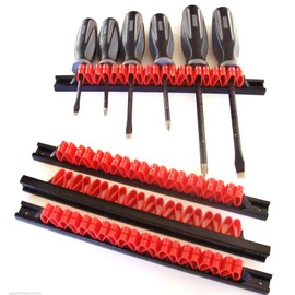 2 Goliath Industrial Abs Screwdriver Tool Rail Rack Holder Organizers Wall Mount
