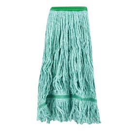 Restaurantware-MOP Head ONLY: Clean Tek Professional 24 Ounce Wet Mop Head, 1 Looped End Refill - Handle Sold Separately, 5 Inch Headband, Cotton Blend Green, Machine Washable