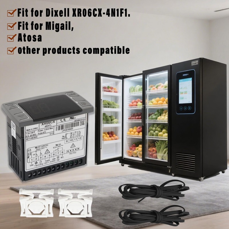Replacement for Dixell XR06CX-4N1F1 Temperature Controller, Fit for 120V 50-60Hz