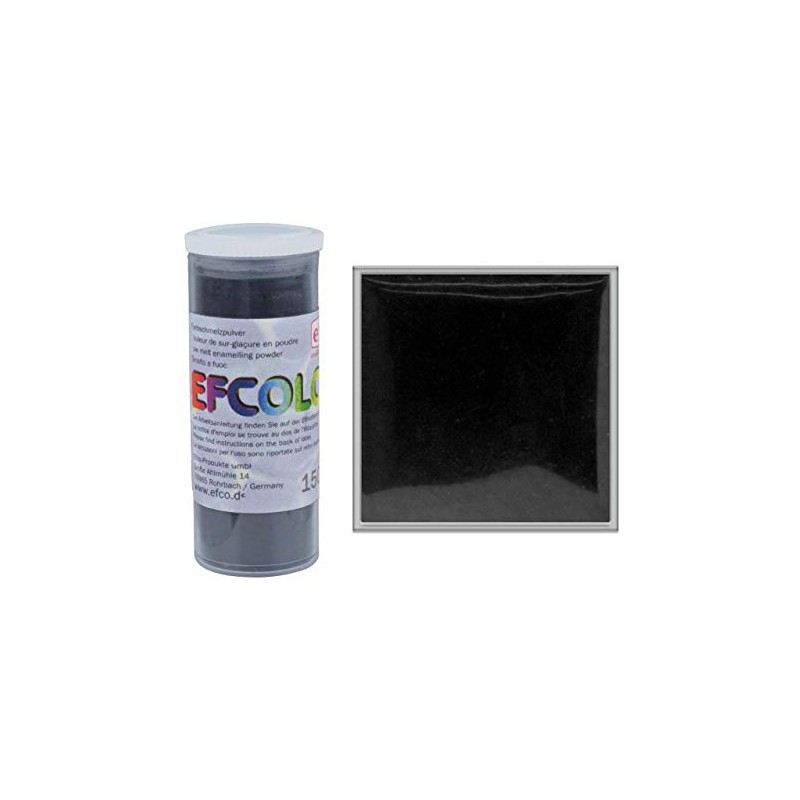 Efcolor 10 ml Opaque Low Temperature Enamelling Powder, Black