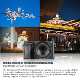 7artisans AutoFocus 27mm F2.8 APS-C Frame Lens,F2.8 Large Aperture,Support Automatic/Manual Aperture and Face/Eye Recognition, Compatible for Sony FS5/FS7/FS7M2/FS5M2K/A3000/A5000/A6000(Black)