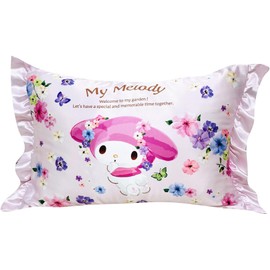 MORIPiLO Sanrio My Melody Pillowcase Silk Touch 4621368 16.9 x 24.8 inches (43 x 63 cm), Washable, Ruffle Included, Low Friction, Triple Moisturizing, Character Goods, Pink
