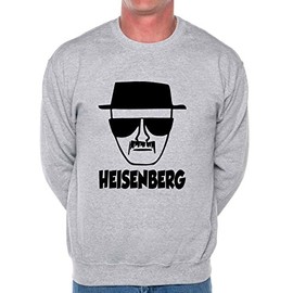 Print4U Breaking Bad Heisenberg Walter Adult Sweatshirt Jumper Birthday Gift Idea Small Grey BLACK TEXT