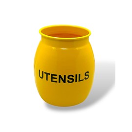 Nobel Barrel Shaped Utensil Holder & Organiser, Sturdy Cutlery Holder , Storage Container, Spoon Holder (YELLOW)