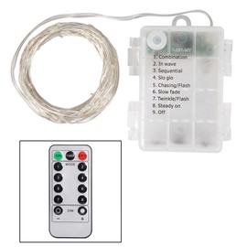 USB Copper Wire LED String Light with Remote Control for Party Decor OrnamentWhite 10m