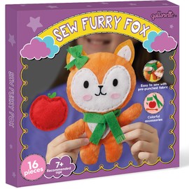 qollorette Fur Sewing Kit for Kids, Sew Your Own Fox Toy, Craft Kit for Kids - Sewing Kit for Kids, Sewing and Learning to Play