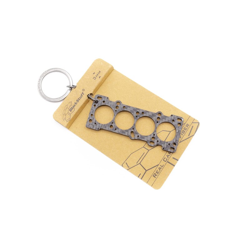 BlackStuff Carbon Fibre Keyring Head Gasket Compatible with MX5 Miata