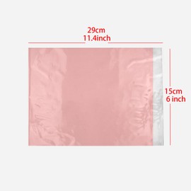 LOOKSEVEN 100PCS Poly Mailers 6x11 Inch Pink Mailing Bags Self-Sealing, Waterproof Envelopes for Small Business Shipping Strong Adhesive