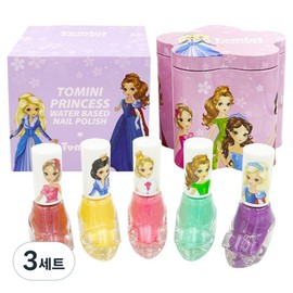 Tomini Princess water-based nail polish 5-piece set, 3 sets, lavender / 투미니 프린세스 수성 매니큐어 5종 세트, 3세트, 라벤더