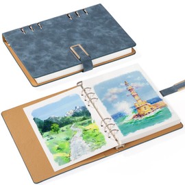 Prudiut 30 Sheets Watercolor Sketchbook, 140 lb/300 GSM Watercolor Journal Cold Press Watercolor Paper Watercolor Notebook for Painting, Drawing, Mixed Media(9.1x6.3 in)