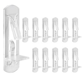 Uenhoy 20 Pcs Plastic Locking Shelf Pins, Clear Self-Locking Shelf Support Pegs 6mm Cabinet Shelf Clips Shelf Pegs Fits 6mm Diameter Hole & 3/4" Thick Shelves