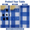 Kesfey Blue 137x274cm Gingham Plastic Tablecloths, Disposable Checkered Tablecloth Waterproof