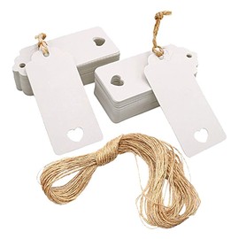 Gift Tags, Kraft Paper Tag Labels 100 Pieces, Christmas Gift Tags, White Hanging Tags, Gift Tags, Luggage Tags, DIY Labels with 30 m Jute Twine Brown