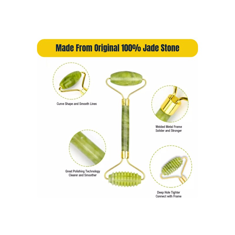 Gua Sha Face Massage Roller Set Natural Jade Stone Professional