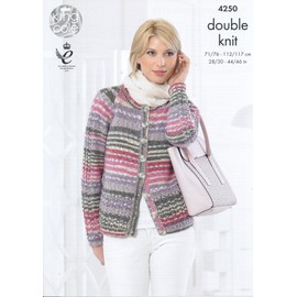 King Cole Ladies Double Knitting Pattern Womens Lace Sleeve Cardigan & Sweater Drifter DK (4250) by King Cole