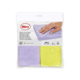 Mery, Microfibre Cloth, Green, Purple, 100% Microfibre, 38 x 36 cm, Pack of 2, 38 x 36 cm