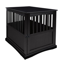 Casual Home Wooden Large Pet Crate, End Table, (Black, 24"W x 36.5"D x 29.25"H)