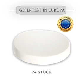 XILMARK Yoghurt Lids Compatible with Yoghurt Jars 125 grs (Edeka, Lidl, Aldi) Dessert Lid, Yoghurt Lid Closure, Plastic Lids for Yoghurt Cups, Dessert Jars, Diameter 56 mm, Pack of 24