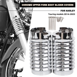 Unbranded Chrome Upper Fork Boot Slider Covers For Harley Road King FLHRXS Street Glide