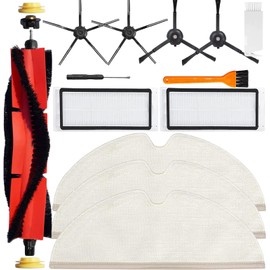 YBVABE Replacement Parts for Roborock S6 Pure Maxv S5 MAX S4 Max E4 E20 E25 E35 S50, 13-Pack Accessories Kit, Main Brushes, 2 Filters, 3Mop, 4 Black Side Brushes