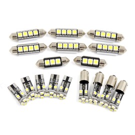 X AUTOHAUX 17pcs Canbus White Car Dome Map Reading LED Interior Light License Plate Bulbs Kit DC 12V for Car