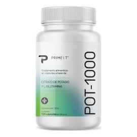 Potasio Citrato De Alta Pureza 120 Cps Con 1,000 Mg Pot1000 Primetech, Un Mineral Y Electrolito Esencial Que El Cuerpo Necesita Para Mantener El...   